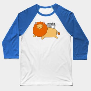 Lion and Blue Tabby Cat Baseball T-Shirt